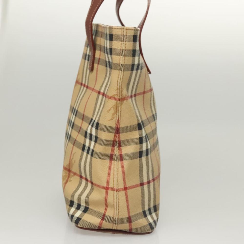 BURBERRY Nova Check Hand Bag PVC Beige Auth 121466 - Picture 3 of 16